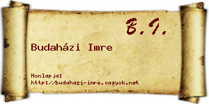 Budaházi Imre névjegykártya